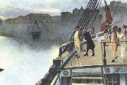 unknow artist en napoletansk forradare har hangts och kastats i vattnet painting
